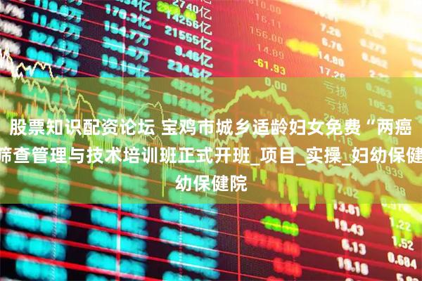 股票知识配资论坛 宝鸡市城乡适龄妇女免费“两癌”筛查管理与技术培训班正式开班_项目_实操_妇幼保健院